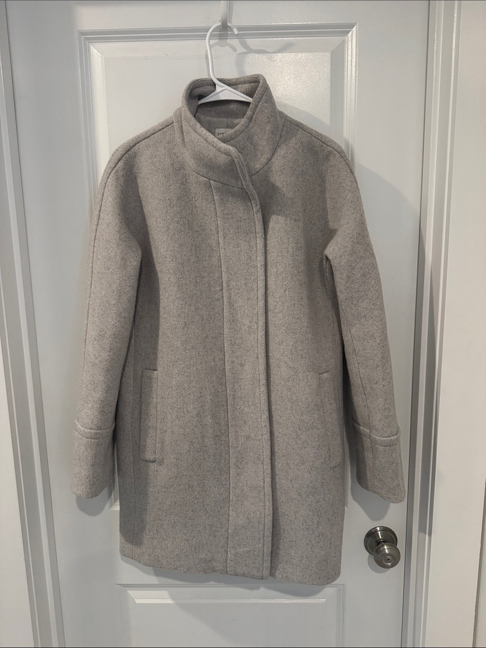 J Crew Wool-Blend Coat in Light Gray